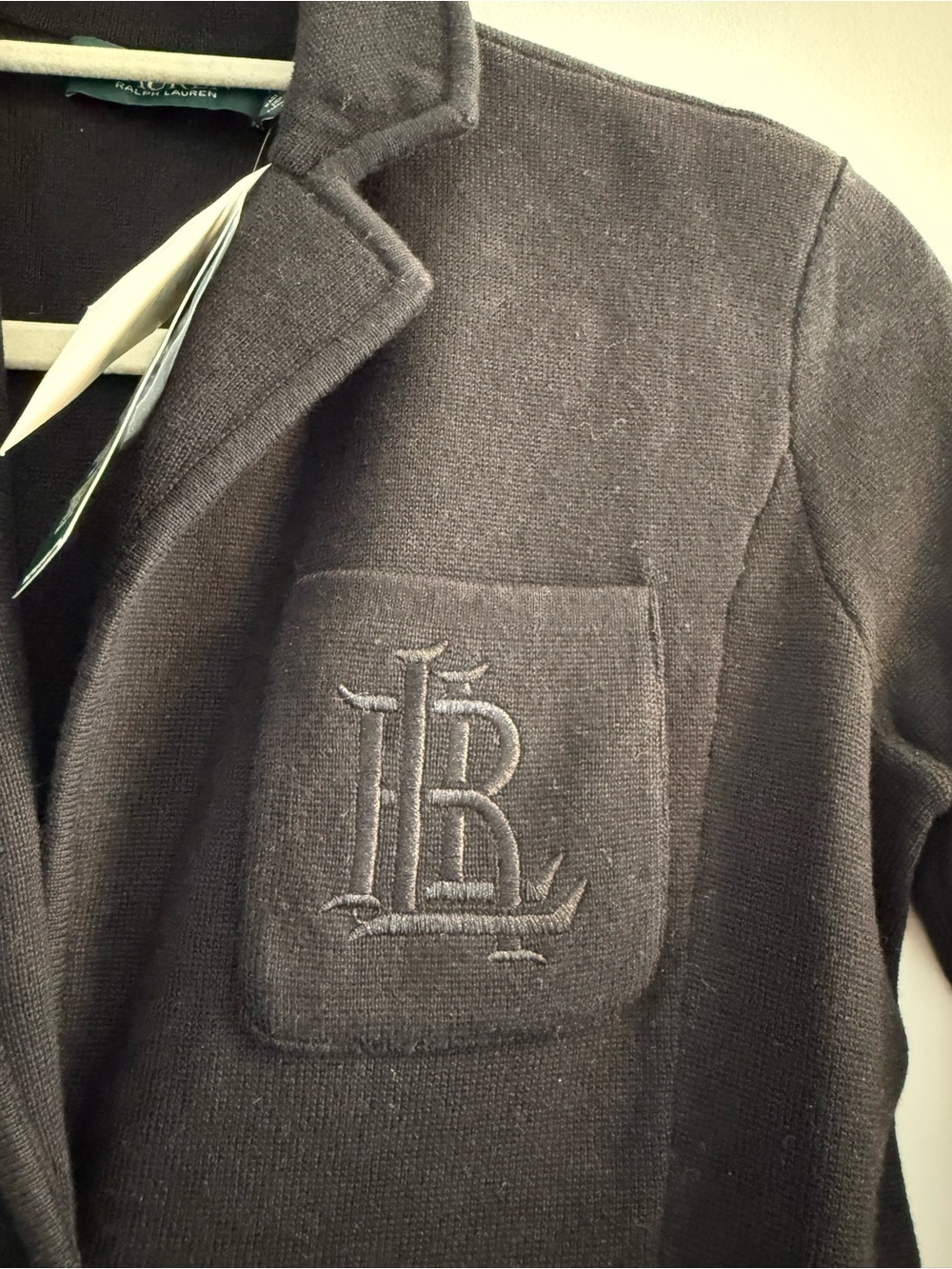 Lauren Ralph Lauren Black Blazer with Chest Monogram - Picture 3 of 8